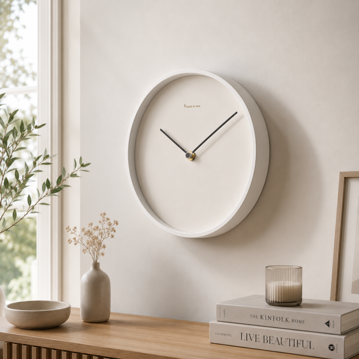 Minimalist Silent Wall Clock – Modern Round Decorative Clock for Living Room, Bedroom & Office