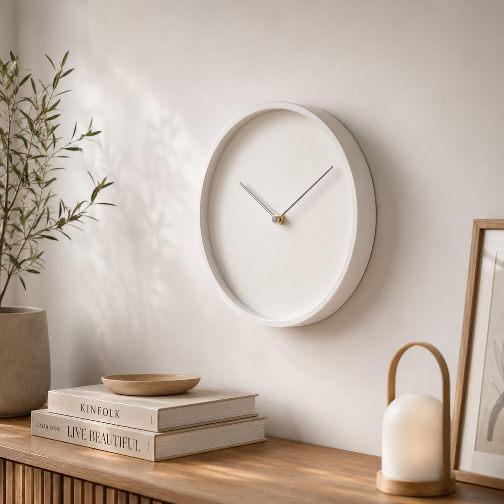 Minimalist Silent Wall Clock – Modern Round Decorative Clock for Living Room, Bedroom & Office