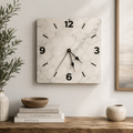 Modern Marble Square Wall Clock | Silent Quartz Home Decor