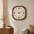 Modern Square Wooden Wall Clock – Silent Minimalist Home Decor