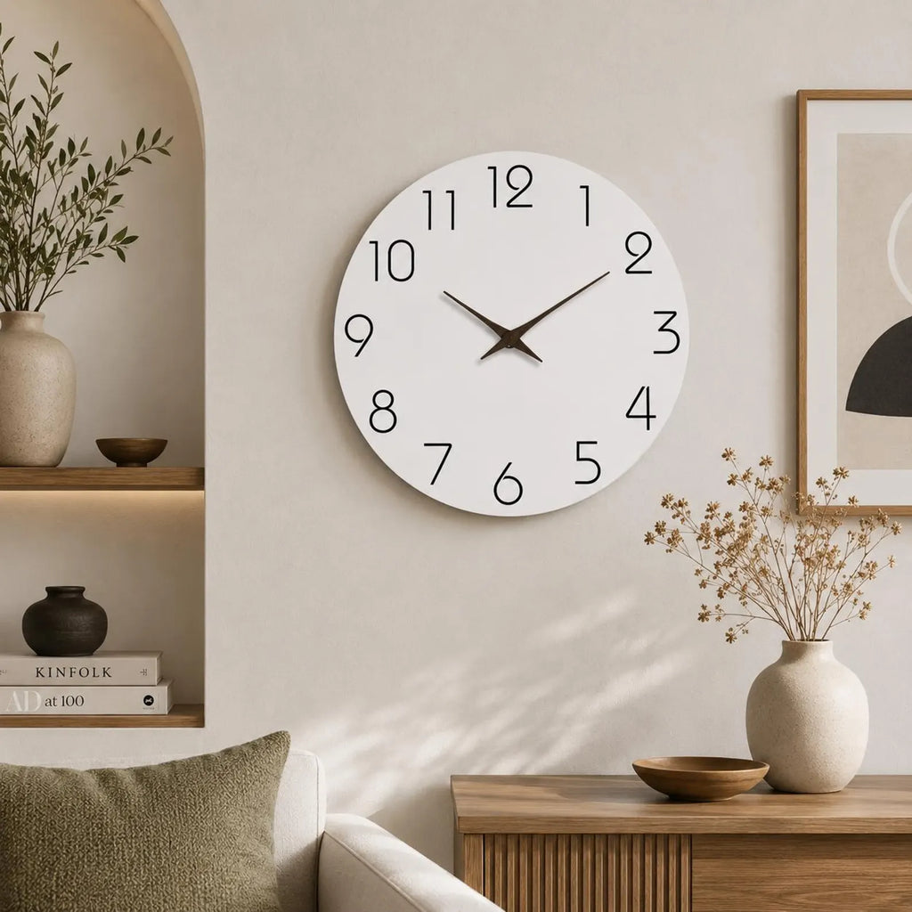 Minimalist Silent Wall Clock – Modern Round Decorative Clock for Living Room, Bedroom & Office