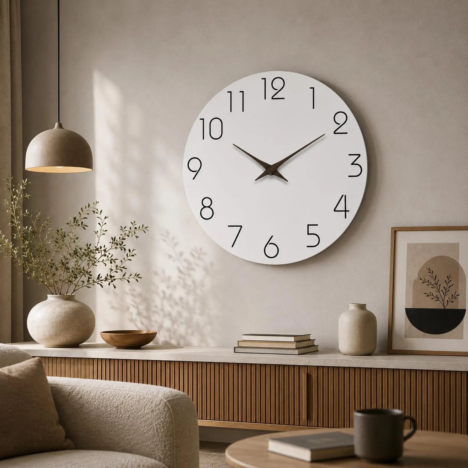 Minimalist Silent Wall Clock – Modern Round Decorative Clock for Living Room, Bedroom & Office
