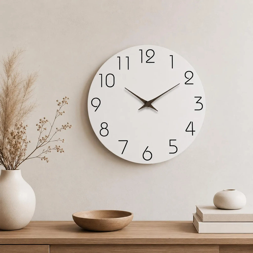 Minimalist Silent Wall Clock – Modern Round Decorative Clock for Living Room, Bedroom & Office