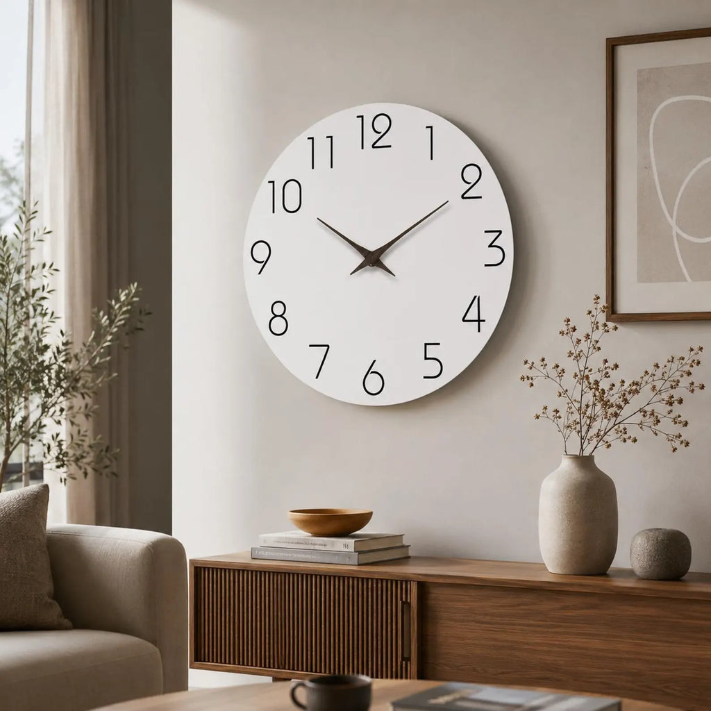 Minimalist Silent Wall Clock – Modern Round Decorative Clock for Living Room, Bedroom & Office