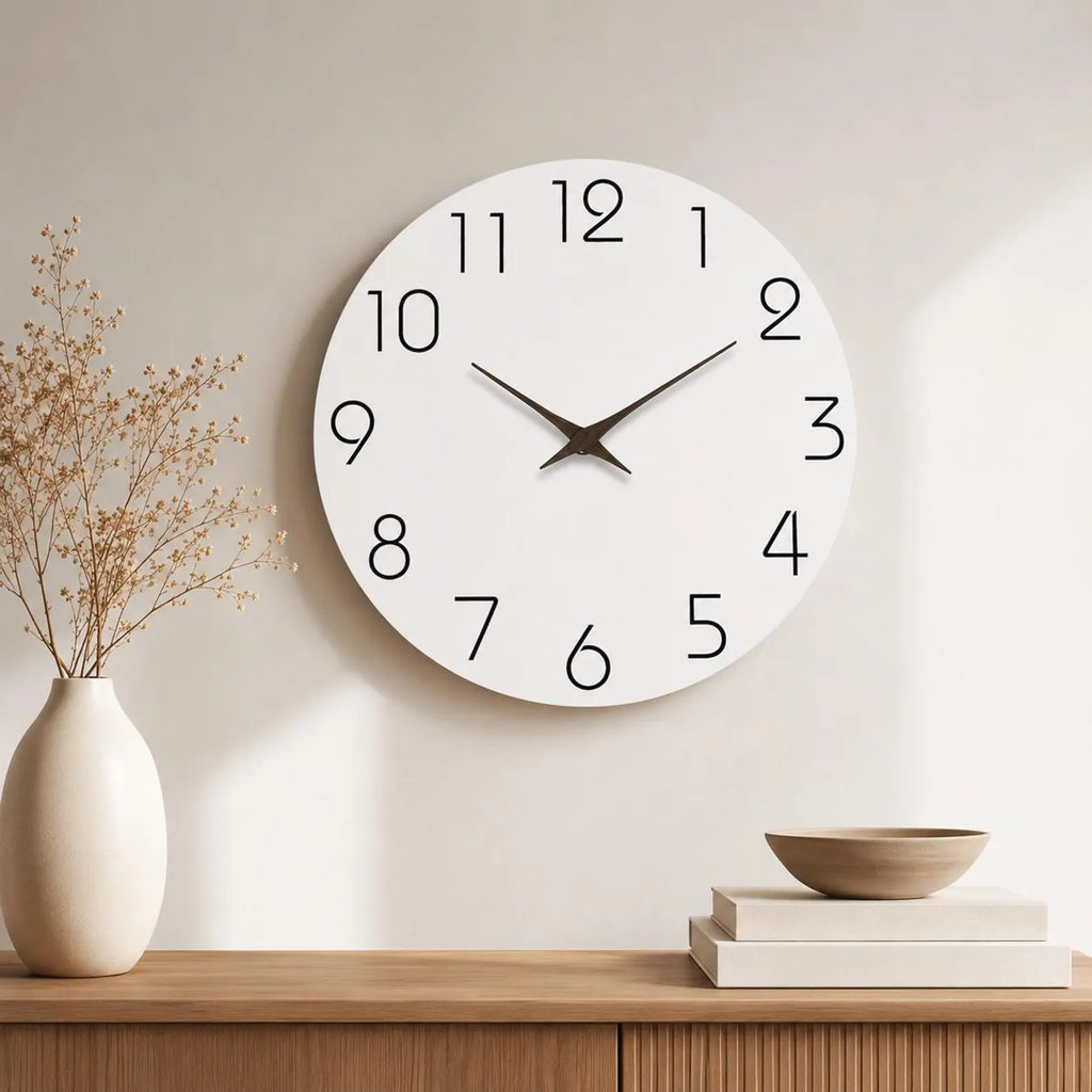 Minimalist Silent Wall Clock – Modern Round Decorative Clock for Living Room, Bedroom & Office