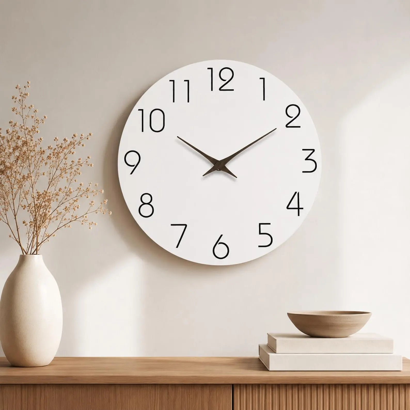 Minimalist Silent Wall Clock – Modern Round Decorative Clock for Living Room, Bedroom & Office