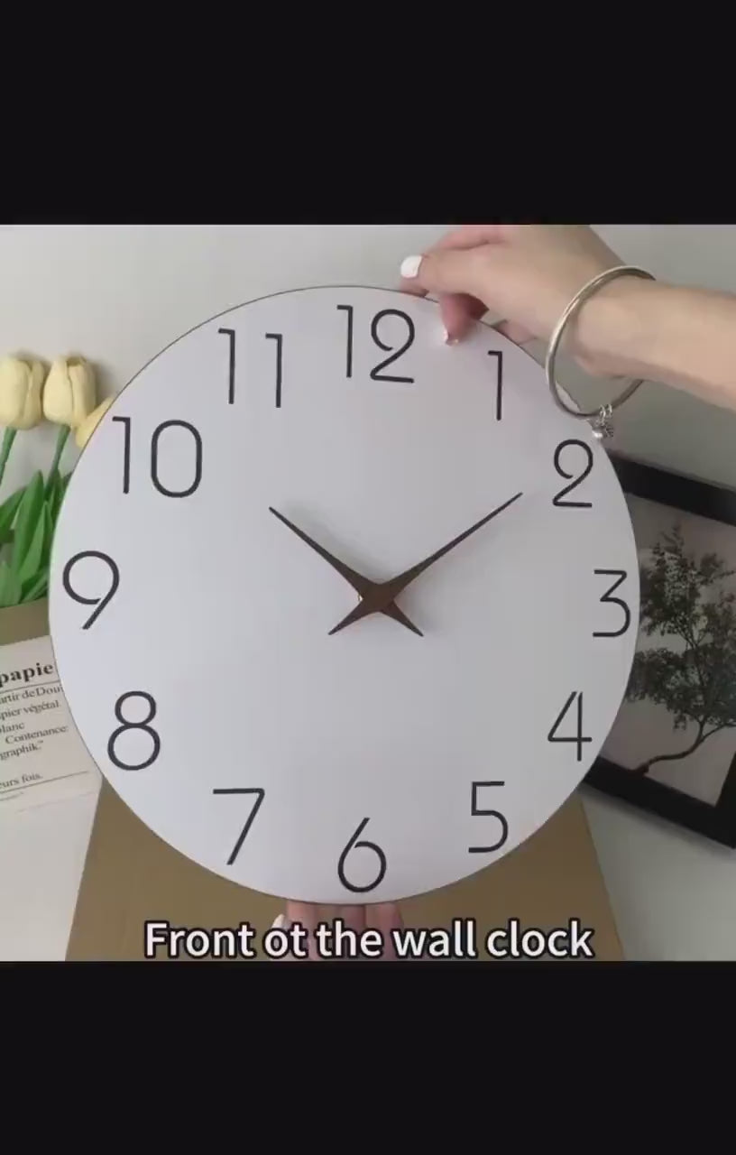 Minimalist Silent Wall Clock – Modern Round Decorative Clock for Living Room, Bedroom & Office